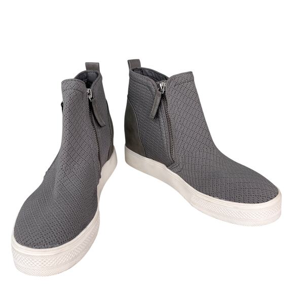 Steve Madden Loxley Wedge High Top Sneaker Gray Bootie 9 - Picture 10 of 11